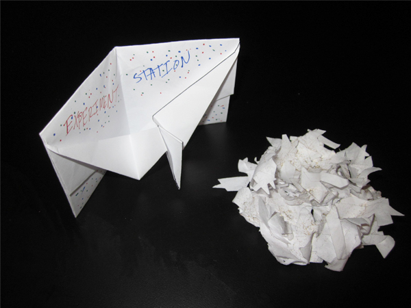 Photo of oragami crane card by anonymouse contributor with experimental nest by Patti Favero