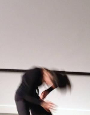 Photo of artist Janine Antoni dancing the 5Rhythms by Meg Calrk