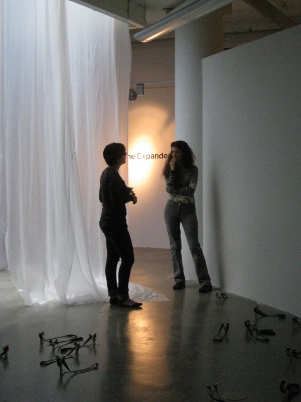 Visiting artist Janine Antoni (right) with GW student and artist Rachel Schechtman. Photo: Meg Clark