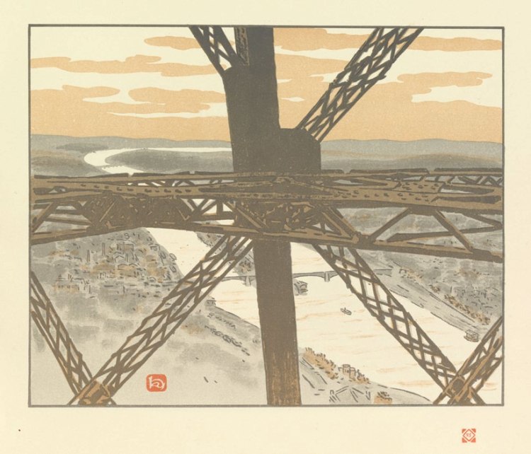 Henri Rivière, Planche 25, Dans la tour (Plate 25, Inside the Tower)