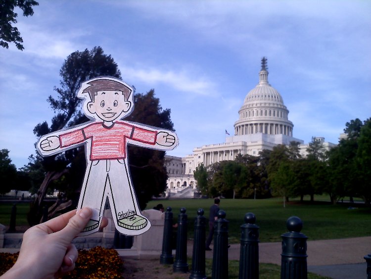 Flat Stanley visits the U.S. Capitol Building. Photo: Natalie Mann