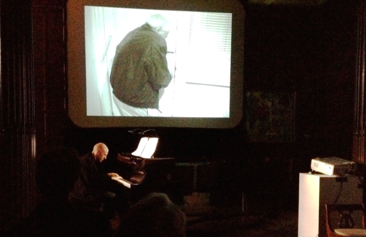 Performance of Michel van der Aa's Transit, combining piano performed by Jacob Greenberg and projected film