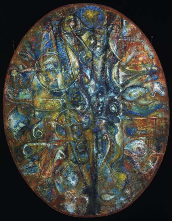 Richard Pousette-Dart, Untitled, 1948. Oil on canvas, 44 1/2 x 34 1/2 in. (oval). The Phillips Collection, Washington, D.C. Gift of David Novros, 1991 © 2008 Estate of Richard Pousette-Dart / Artists Rights Society (ARS), New York