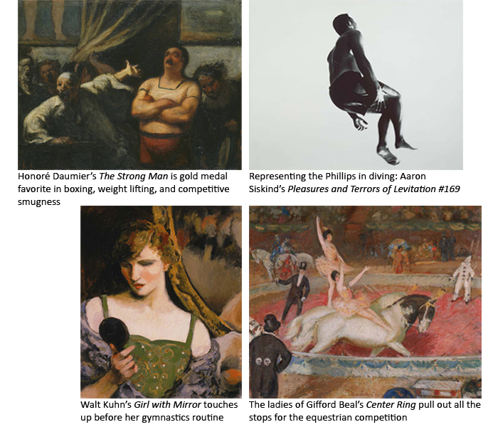 Images of works from the collection that represent athletes