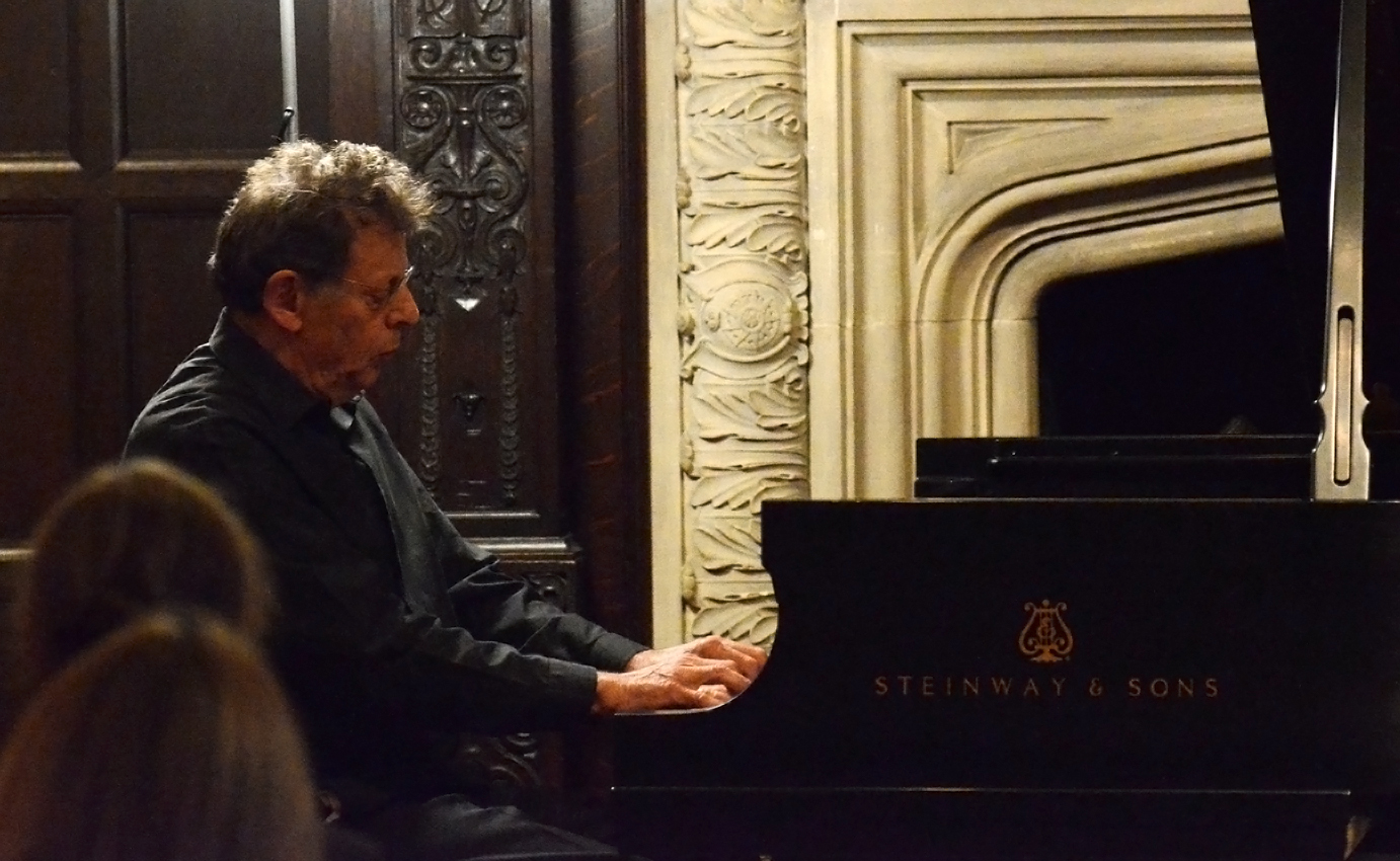 Philip Glass playing his own compositions at Phillips Sunday Concerts 2011. Photo: James R. Brantley