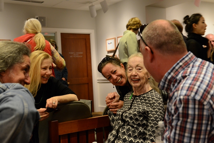 Family members celebrating the work of an Iona artist. Photo: James R. Brantley