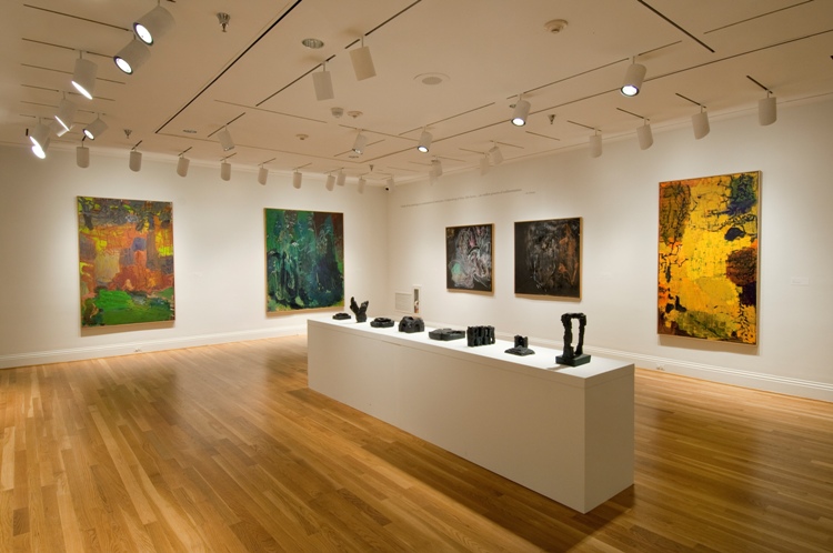 Another installation view, with the Phillips's Inferno V (1992) at far left and Inferno II (1992) on loan from The Museum of Fine Arts, Houston, beside it. Photo: Lee Stalsworth