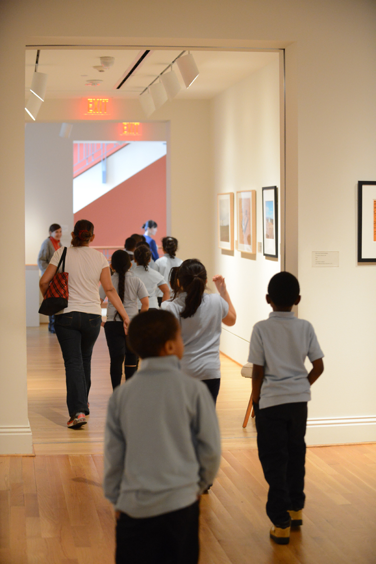 Students from Takoma Education Campus explore paintings in the galleries