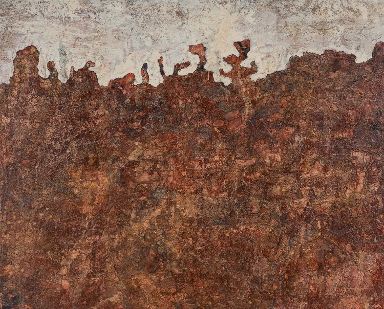 Jean Dubuffet, Paysage métapsychique (Metapsychical Landscape), 1952. Oil on canvas, 51 1/8 x 63 3/4 in. Des Moines Art Center. Gift of Melva Bucksbaum in honor of the Des Moines Art Center’s 50th anniversary © 2012 Artists Rights Society (ARS), New York / ADAGP, Paris