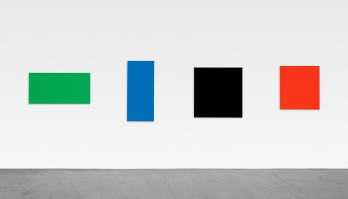  Ellsworth Kelly, Green Blue Black Red, 2007. Oil on canvas, four panels, 345 x 217 in. Private collection. Photo: Jerry L. Thompson, courtesy the artist © Ellsworth Kelly