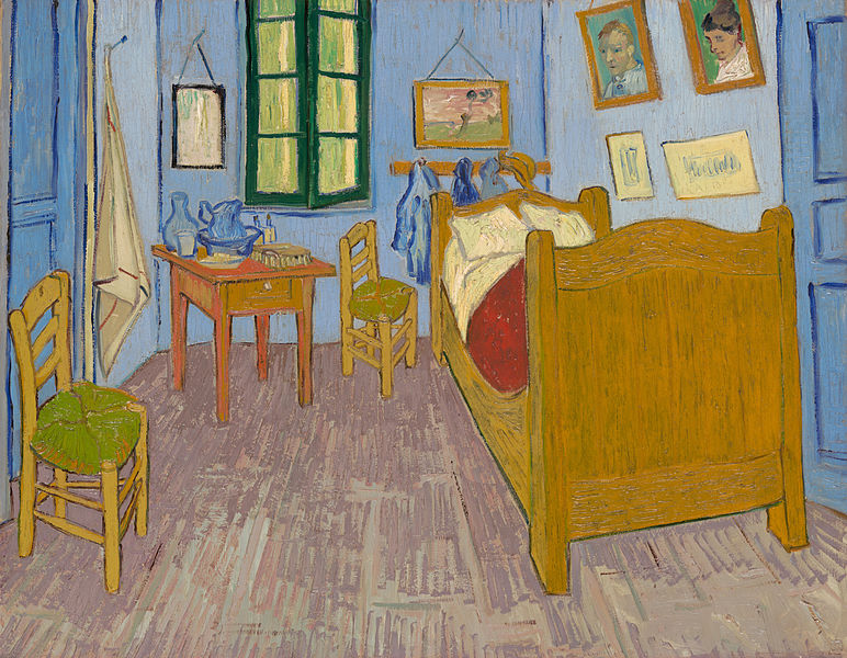 Vincent van Gogh, Van Gogh’s Bedroom in Arles, 1889. Oil on canvas, 22 11/16 x 29 1/8 in. Musée d’Orsay, Paris