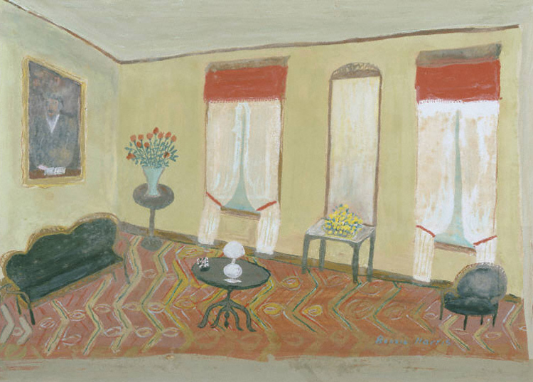 painting of a living room