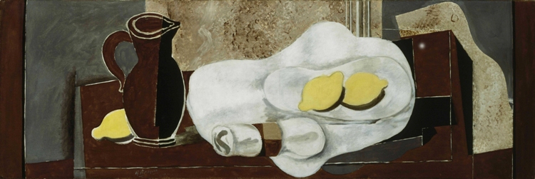 Georges Braque, Lemons and Napkin Ring, 1928. Oil and graphite on canvas, 15 3/4 x 47 1/4 in. The Phillips Collection, Washington, D.C. Acquired 1931 © 2013 Artists Rights Society (ARS), New York / ADAGP, Paris
