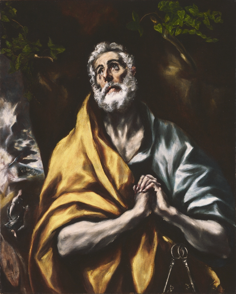 El Greco, The Repentant St. Peter, between 1600 and 1614. Oil on canvas, 36 7/8 x 29 5/8 in. The Phillips Collection, Washington, D.C. Acquired 1922