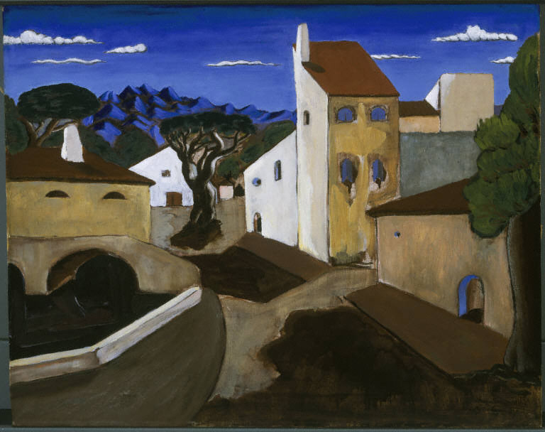 John Graham, Mountain Village, 1927. Oil on canvas, 16 x 20 in. (40.6 x 50.8 cm). The Phillips Collection, Washington ,D.C., Acquired by 1929, possibly 1927.