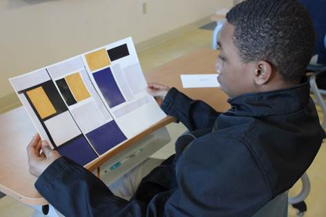 Middle school students at Takoma Education Campus applied Mathematical concepts to Piet Mondrian’s Composition No. III. 