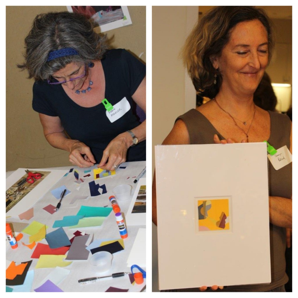 One participant absorbed in her work, while another displays her masterpiece! Photos: Caitlin Brague