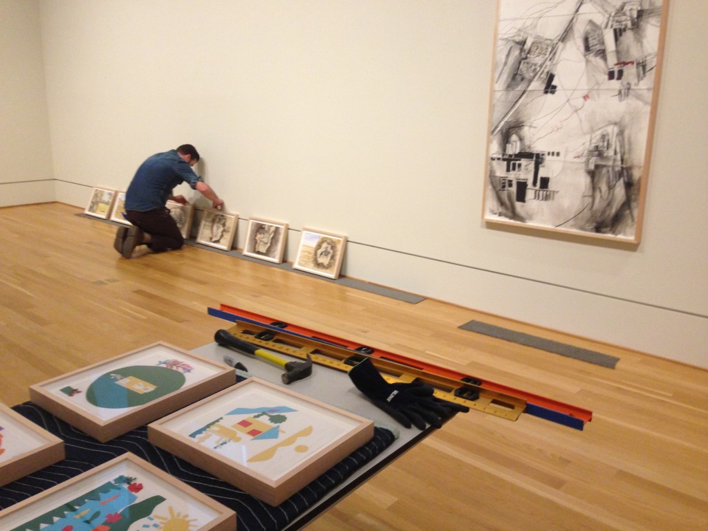 Laying out the exhibition. Photo: Rachel Goldberg 