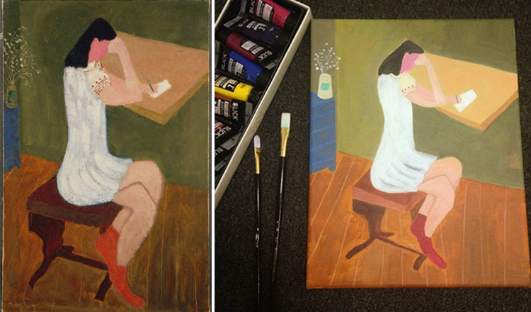 avery girl sitting_actual and instagram user painting