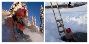 Snow fun and ice fishing in Finland.