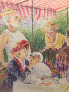 Sue Ahn, The Luncheon of the TPC party (detail), 2014, color pencil