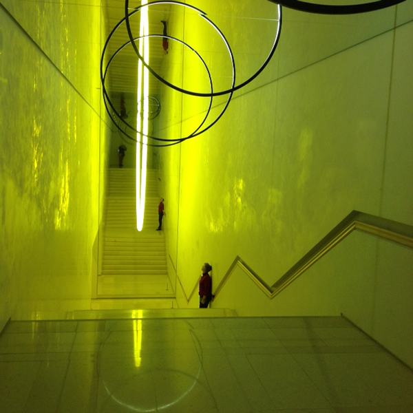 Trish in Olafur Eliasson stairwell_Shelly