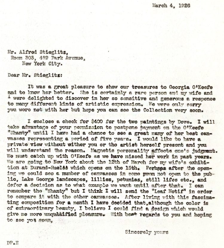 DP to Stieglitz letter_03.04.1926