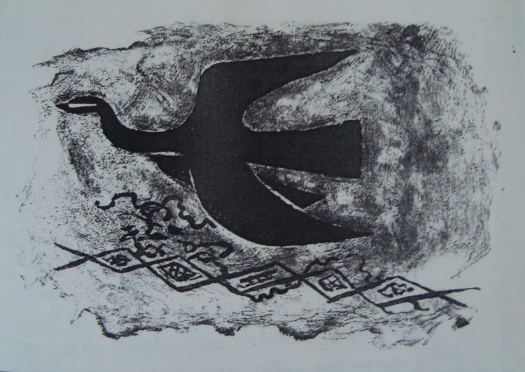 Figure 4, "Bird," Lithograph, Georges Braque, 1956