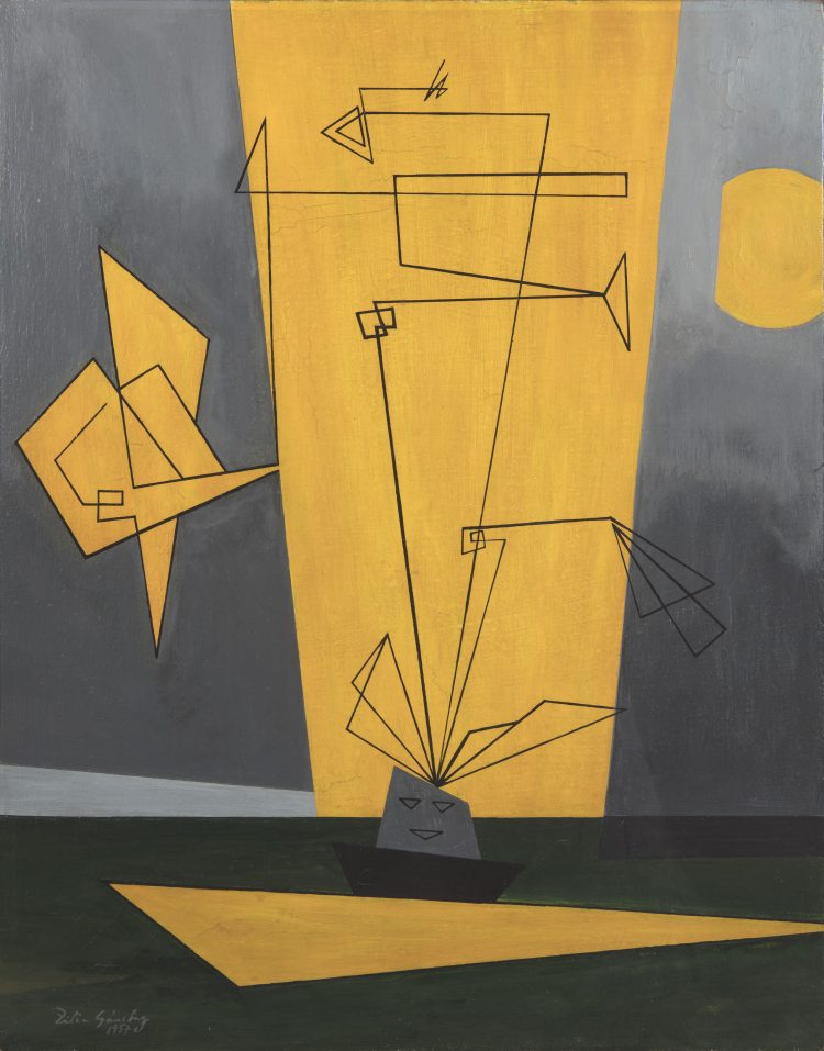 Zilia Sánchez, Afrocubano, 1957. Oil on canvas, 27 ½ × 21 ½ in., Private collection, Madrid