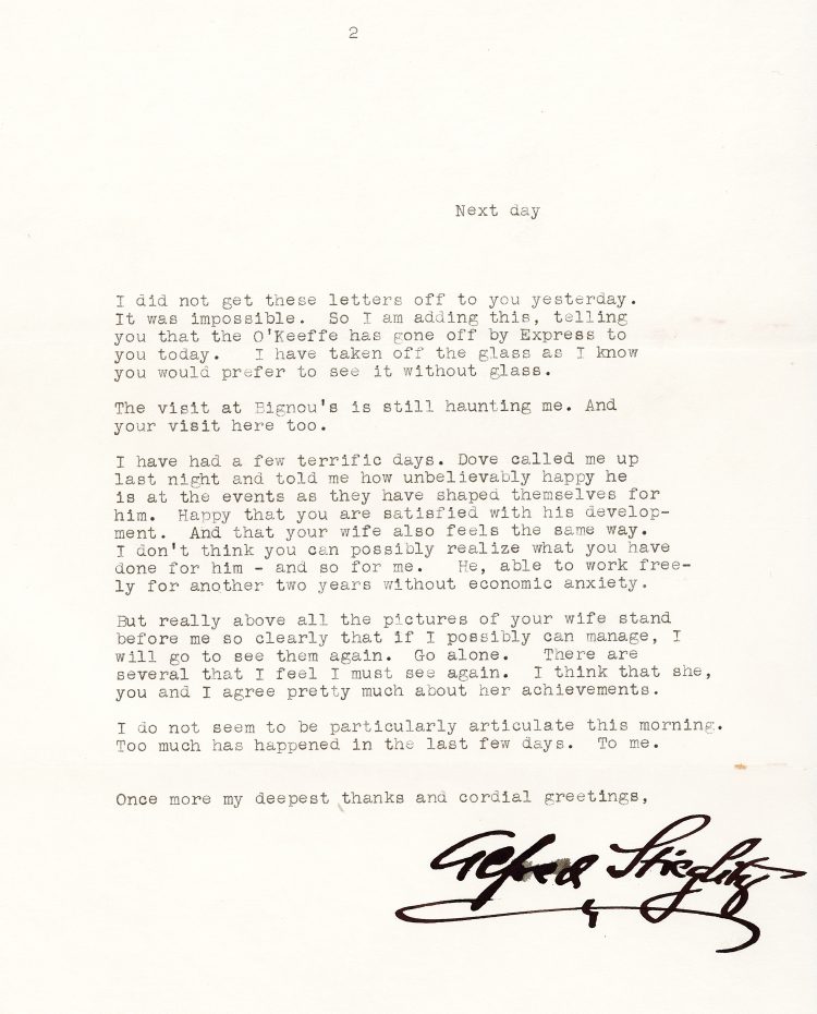 Alfred Stieglitz to Duncan Phillips, April 3, 1941