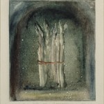 Joseph Goldyne, Asparagus at the Phillips, 1979. Monotype on paper, 3 1/2 x 3 in. Gift of the artist, 1979.