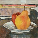 Marjorie Phillips, The Big Pear, 1955. Oil on canvas, 12 1/8 x 14 in. Acquired 1955 (?)